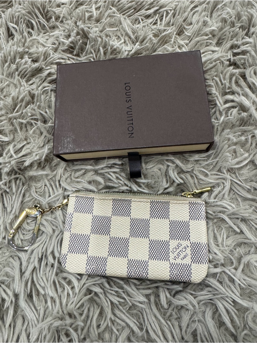 Louis Vuitton Damier Azur Key Pouch with Gold Hardware